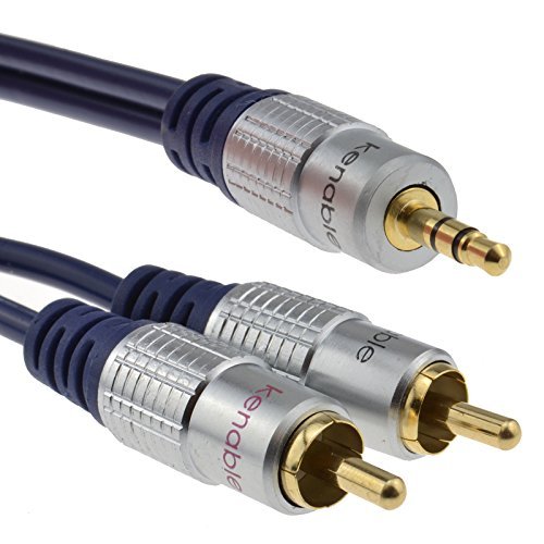 Reines Kupfer HQ OFC 3,5 mm Stereo Klinkenstecker Zum 2 Chinch Cinch Stecker Kabel Vergoldeten 1,5 m [1.5 Meter/1,5m] von kenable