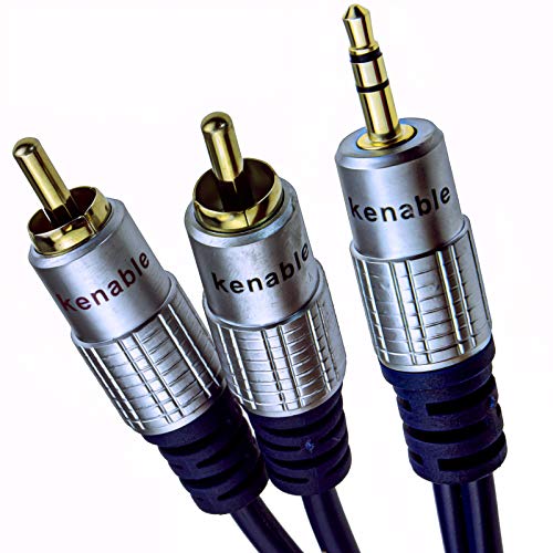 Reines Kupfer HQ OFC 3,5 mm Stereo Klinkenstecker Zum 2 Chinch Cinch Stecker Kabel Vergoldeten 2 m [2 Meter/2m] von kenable