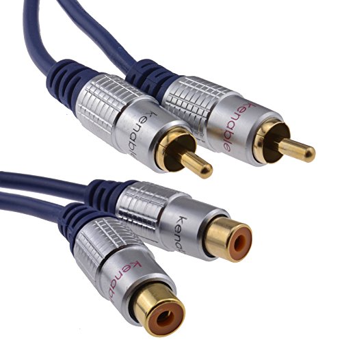 Reines Kupfer OFC HQ 2 x Chinch Cinch Verlängerung Stecker Zum Buchse Audio Kabel Vergoldeten 2 m [2 Meter/2m] von kenable