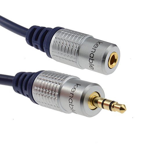 kenable Reines Kupfer OFC HQ 3,5 mm Klinkenstecker Zum Stereo Klinkenstecker Buchse Kopfhörer Verlängerung Kabel 5 m [5 Meter/5m] von kenable