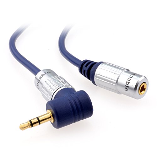 kenable Reines Kupfer Rechts Abgewinkelt 90 Grad 3,5 mm Klinkenstecker Zum Buchse Kopfhörer Verlängerung Kabel 3 m [3 Meter/3m] von kenable