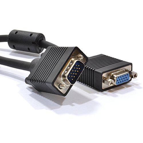 SVGA Monitore Verlängerung Kabel HD15 15 Polig Anschlusskabel Männlich Zum Weiblich 1 m Schwarz [1 Meter/1m] von kenable