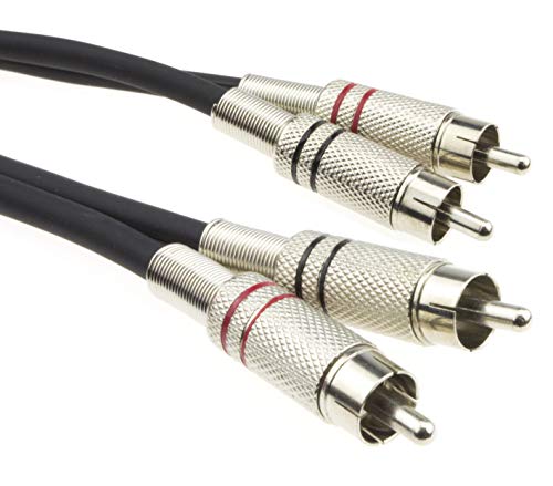 Tangle Free Abgeschirmtes Chinch Rot & Weiß 2X Cinch Anschlusskabel Audio Kabel 12 m [12 Meter/12m] von kenable
