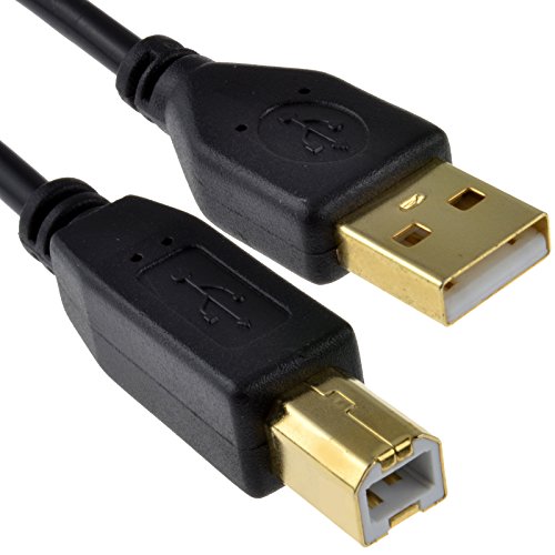 Vergoldeten 24AWG USB 2,0 Hoch Geschwindigkeit Kabel Drucker Anschlusskabel A Zum B Schwarz 0,25 m [0.25 Meter/0,25m] von kenable