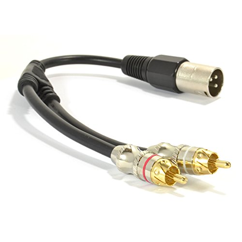 XLR Adapter Stecker Zum 2 x Cinch Chinch Stecker Adapter Kabel Anschlusskabel 25 cm von kenable