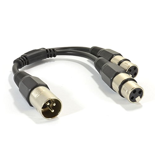 kenable XLR Adapter Stecker Zum 2 x XLR Buchsen Splitter/Combiner Kabel Anschlusskabel 25 cm [0,25m] von kenable