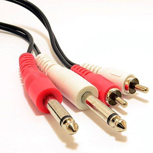 kenable 2x 6,35 mm Mono Klinkenstecker Stecker Zum Chinch Cinch Stecker OFC Audio Kabel 1 m [1 Meter/1m] von kenable