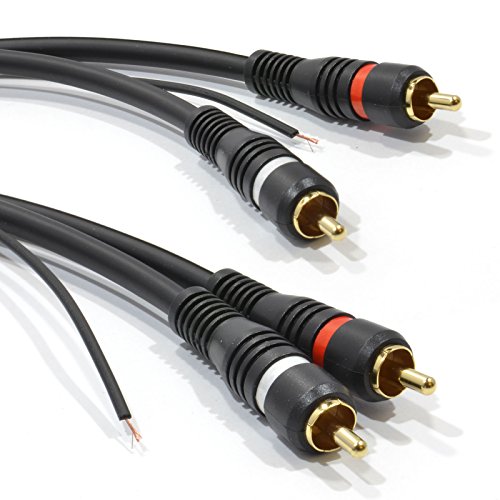 2X Chinch Abgeschirmtes Cinch Audio Kabel Oxygen Free Kupfer & Tag Draht 0,5 m [0.5 Meter/0,5m] von kenable