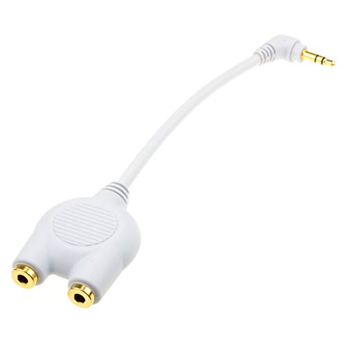 kenable 3,5 mm Rechts Abgewinkelt Stereo Klinkenstecker Kopfhörer Kabelverteiler Y-Adapter Kabel Weiß Anschlusskabel Vergoldeten von kenable