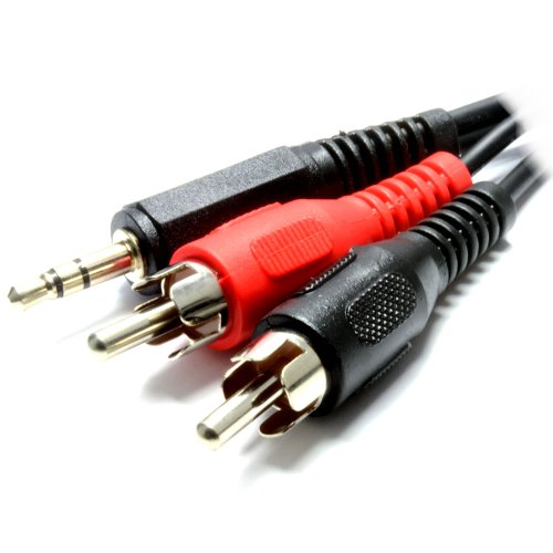 kenable 3,5 mm Stereo Klinkenstecker Zum 2 Chinch Cinch Stecker Audio Kabel Anschlusskabel Vernickelt 3 m [3 Meter/3m] von kenable