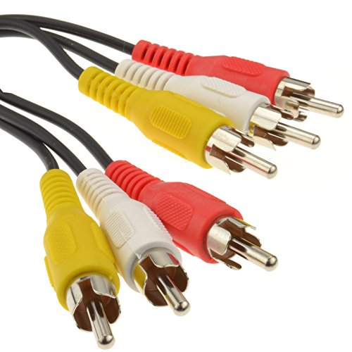 kenable 3x Chinch Cinch Stecker Zum Stecker Composite & Audio Kabel Anschlusskabel 2 m [2 Meter/2m] von kenable