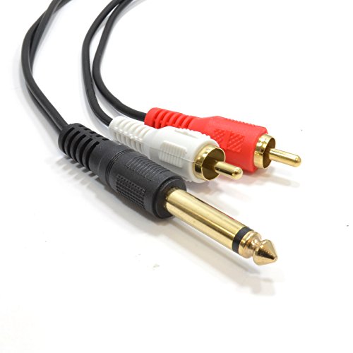 6,35 mm Mono Klinkenstecker Stecker Zum Cinch Chinch Stecker Abgeschirmtes Audio Kabel 3 m [3 Meter/3m] von kenable