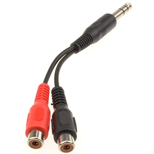 kenable 6,35 mm Stereo Klinkenstecker Stecker Zum 2X Chinch Cinch Buchsen Adapter Kabel 10 cm kenable 6,35 mm Stereo Klinkenstecker Stecker Zum 2X Chinch Cinch Buchsen Adapter Kabel 10 cm von kenable