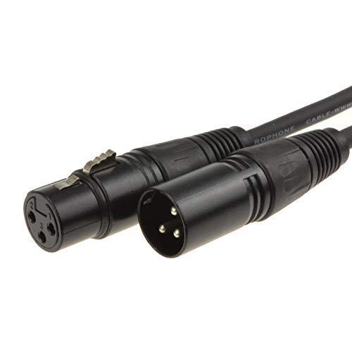 kenable Ausgewogen XLR Mikrofon Anschlusskabel Männlich Zum Weiblich Audio Kabel Schwarz 1,5 m [1.5 Meter/1,5m] von kenable