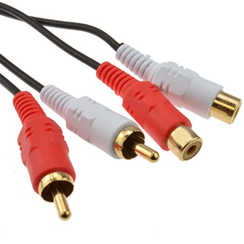 kenable Chinch Cinch 2X Stecker Zum Buchsen Verlängerung Kabel Audio Anschlusskabel Vergoldeten 2 m [2 Meter/2m] von kenable