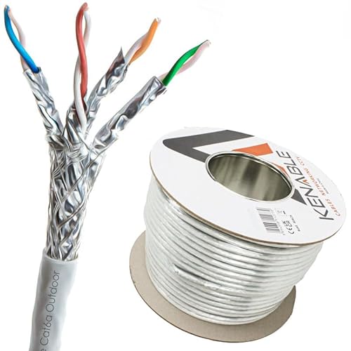 kenable Ethernet-Kabel für den Außenbereich, Cat6A, Kupfer, SF/FTP, 100 m, Weiß kenable Ethernet-Kabel für den Außenbereich, Cat6A, Kupfer, SF/FTP, 100 m, Weiß von kenable