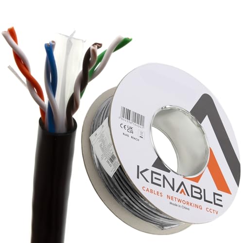 kenable Externe CAT6 Outdoor Einsatz Ethernet Netzwerk Kabel Rolle UTP 100m von kenable