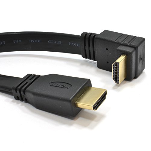 kenable Flach HDMI Rechts Abgewinkelt Anschlusskabel Hoch Geschwindigkeit Verluste Profil Kabel HD TV 1080p Vergoldeten 1 m [1 Meter/1m] von kenable