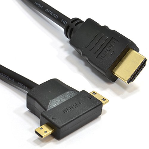 kenable HDMI A Zum Mikro D & mini C HDMI Multi Verwendung Androids & Tablets Kabel 2 m [2 Meter/2m] von kenable