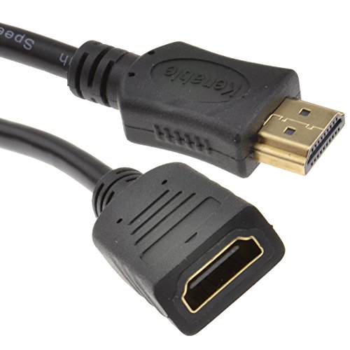 kenable HDMI Verlängerung Anschlusskabel Männlich Zum Weiblich Hoch Geschwindigkeit Kabel 1080p HD TV 1 m [1 Meter/1m] von kenable