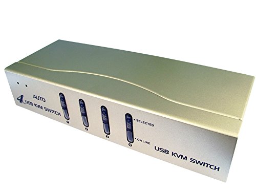 kenable Kompakt 4 Port USB KVM Umschalter Soho Mit Kabel 1 User 4 PCs Mit Audio [4 Port] von kenable