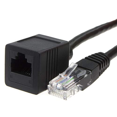 Netzwerk CAT5e UTP Ethernet RJ45 Verlängerung Male/Female Kabel 0,5 m Schwarz [0.5 Meter/0,5m] von kenable