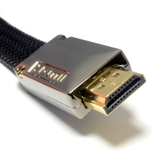 Profi Flach Geflochten HDMI 2,0 Hoch Geschwindigkeit 4K TV Verluste Profil Kabel Metall Ende 1 m [1 Meter/1m] von kenable
