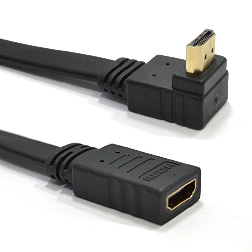 Rechts Abgewinkelt 270 Flach HDMI Verlängerung Kabel Stecker Zum Weiblich Buchse 0,2 m 20 cm [0.2 Meter/270 Degree] von kenable