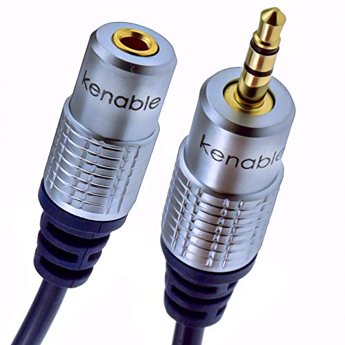 kenable Reines Kupfer OFC HQ 3,5 mm Klinkenstecker Zum Stereo Klinkenstecker Buchse Kopfhörer Verlängerung Kabel 1,5 m [1.5 Meter/1,5m] von kenable