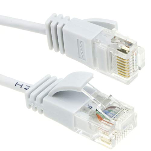 kenable Schlank CAT6 Voll Kupfer RJ45 Ethernet Netzwerk Patchkabel Kabel 1,5 m Weiß [1.5 Meter/1,5m] von kenable