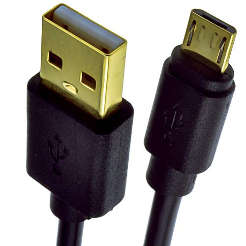 kenable Vergoldeten USB 2,0 A Zum Mikro B schnell CHARGE und Sync Kabel 24AWG 1,2 m Schwarz [1.2 Meter/1,2m] von kenable
