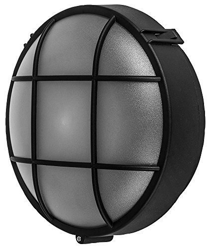kenable Wall-Mounted Lampe Aussen Runde Bulkhead E27 Licht IP44 Schwarz [Round] von kenable
