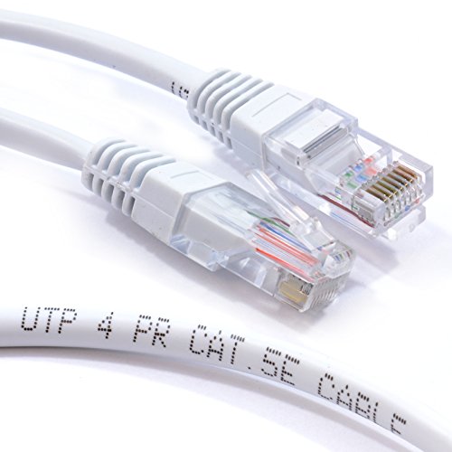 kenable Weiß Netzwerk Ethernet RJ45 Cat5E-CCA UTP Patchkabel 26AWG Kabel Anschlusskabel 2 m [2 Meter/2m] von kenable
