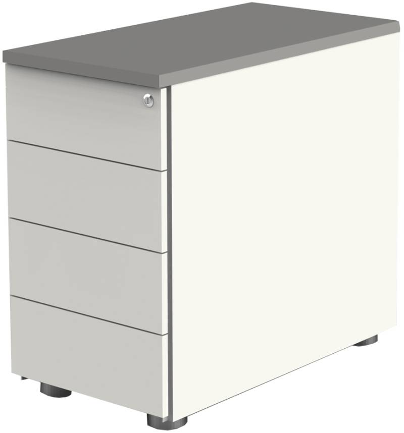 kerkmann Anstell-Container, 4 Schübe, weiß/graphit von kerkmann