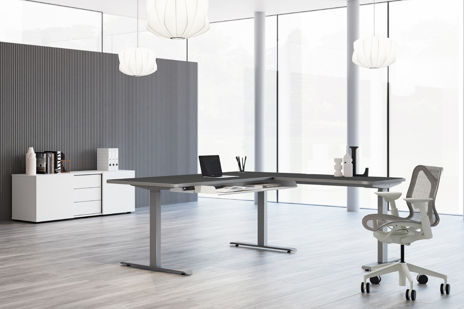 kerkmann Sitz-Steh-Schreibtisch Move 3 Premium mit Anbau von kerkmann