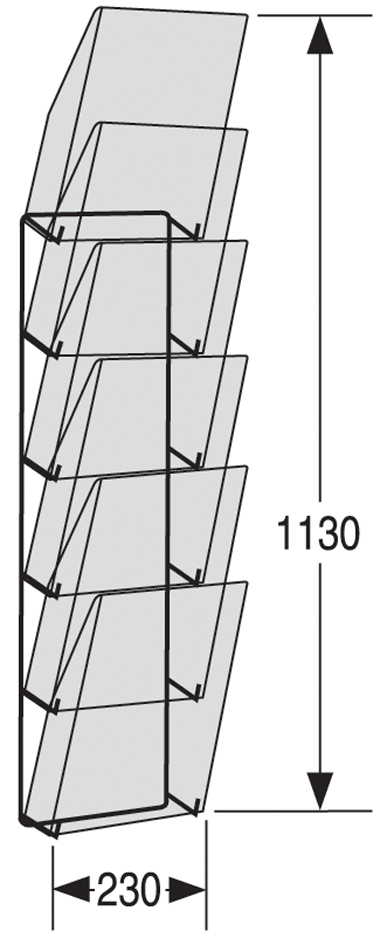 kerkmann Wand-Prospekthalter concept, DIN A4 hoch, 6 Fächer von kerkmann