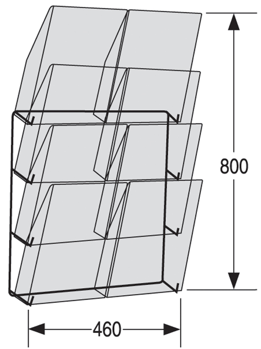 kerkmann Wand-Prospekthalter concept, DIN A4 hoch, 8 Fächer von kerkmann