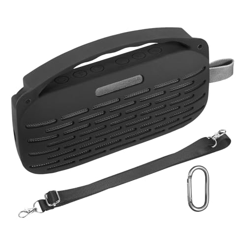 kesurpae Flex mit Lautsprecherhülle für Flex 2nd Silica Gel Ose Flex stoßfeste S OundLink B Silikonhülle für B OundLink Lautsprecher, Schwarz von kesurpae