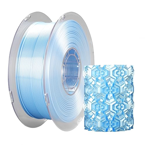 PLA Silk Filament 1,75mm, kexcelled Shiny Gloss 3D Drucker , Maßgenauigkeit +/- 0,03mm, 1kg Spule (2,2lbs), Seidige Oberfläche, Vakuumverpackung, Ordentliche Wicklung, Himmelblau von kexcelled