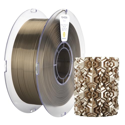kexcelled PLA Silk Seide Filament 1,75 mm, Shiny Gloss 3D Drucker Filament, Maßgenauigkeit +/- 0,03 mm, 1 kg Spule (2,2 lbs), Seidige Oberfläche, Ordentliche Wicklung, Bronze von kexcelled