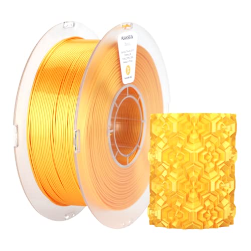 PLA Silk Filament 1,75mm, kexcelled Shiny Gloss 3D Drucker Filament, Maßgenauigkeit +/- 0,03mm, 1kg Spule (2,2lbs), Seidige Oberfläche, Vakuumverpackung, Ordentliche Wicklung, Gold von kexcelled