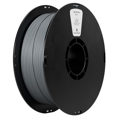 kexcelled ASA Filament 1,75 mm, 1 kg Spule (2,2 lbs) +/- 0,03 mm, 3D Drucker Filament, für die Druck von outdoor-funktionalen Teilen, Wetter- und Hitzebeständigkeit, UV-geschützt, Grau von kexcelled