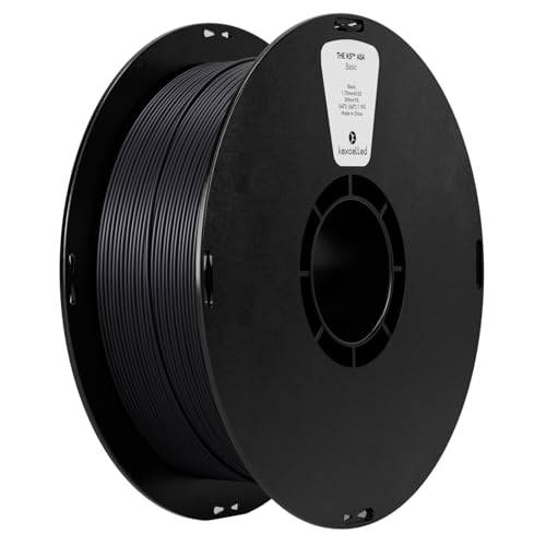 kexcelled ASA Filament 1,75 mm, 1 kg Spule (2,2 lbs) +/- 0,03 mm, 3D Drucker Filament, für die Druck von outdoor-funktionalen Teilen, Wetter- und Hitzebeständigkeit, UV-geschützt, Schwarz von kexcelled