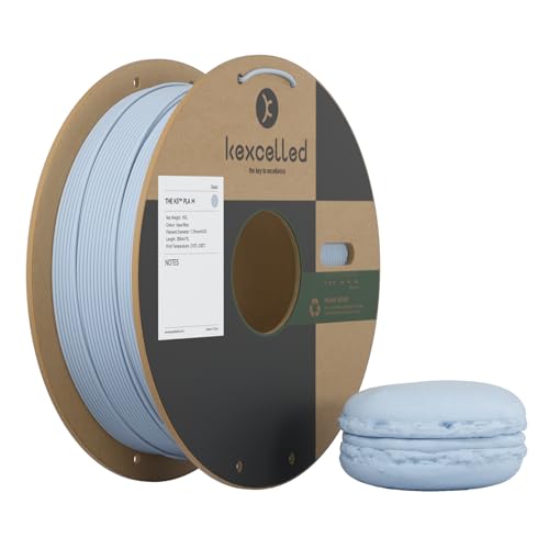 kexcelled Macaron Matte PLA Filament 1,75 mm, PLA Rolle, 3D Drucker Filament, Glanzfreie Farbe, 1 kg Pappspule (2,2 lbs) +/- 0,03 mm, Matte Oberfläche, Aquablau von kexcelled
