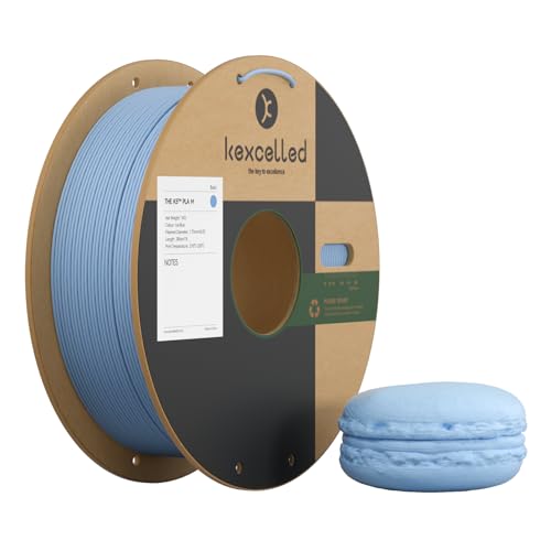 kexcelled Macaron Matte PLA Filament 1,75 mm, PLA Rolle, 3D Drucker Filament, Glanzfreie Farbe, 1 kg Pappspule (2,2 lbs) +/- 0,03 mm, Matte Oberfläche, Eisblau von kexcelled