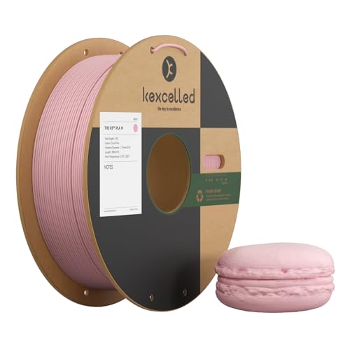 kexcelled Macaron Matte PLA Filament 1,75 mm, PLA Rolle, 3D Drucker Filament, Glanzfreie Farbe, 1 kg Pappspule (2,2 lbs) +/- 0,03 mm, Matte Oberfläche, Korallenrosa von kexcelled