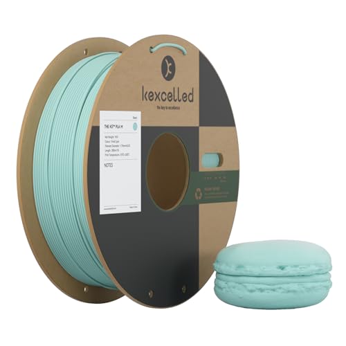 kexcelled Macaron Matte PLA Filament 1,75 mm, PLA Rolle, 3D Drucker Filament, Glanzfreie Farbe, 1 kg Pappspule (2,2 lbs) +/- 0,03 mm, Matte Oberfläche, Lebendiges Cyan von kexcelled