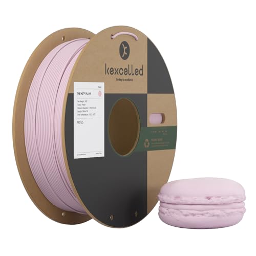 kexcelled Macaron Matte PLA Filament 1,75 mm, PLA Rolle, 3D Drucker Filament, Glanzfreie Farbe, 1 kg Pappspule (2,2 lbs) +/- 0,03 mm, Matte Oberfläche, Pfirsichrosa von kexcelled