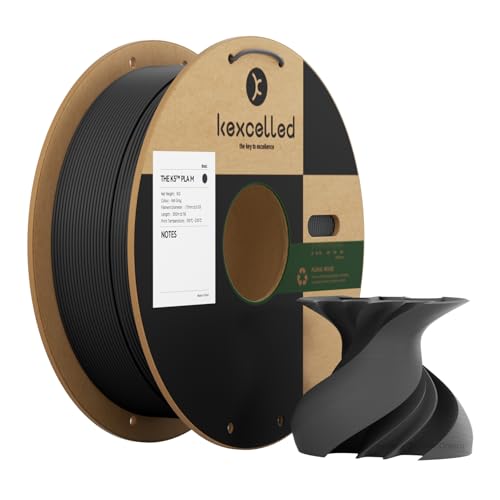 kexcelled Matte PLA Filament 1,75 mm +/- 0,03 mm, Glanzfreie Farbe, Matt Textur, 3D Drucker Filament, 1 kg Spule (2,2 lbs), Passend für die Meisten FDM Drucker, Ordentliche Wicklung, Anthrazitgrau von kexcelled