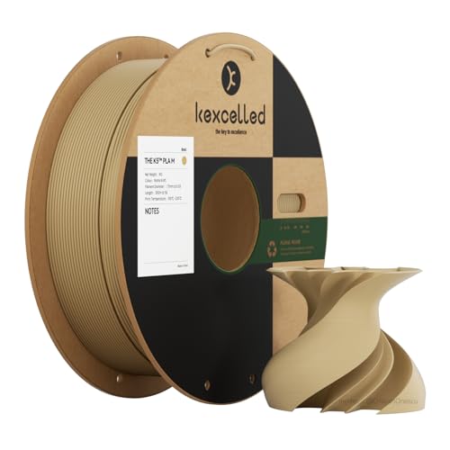 kexcelled Matte PLA Filament 1,75 mm +/- 0,03 mm, Glanzfreie Farbe, Matt Textur, 3D Drucker Filament, 1 kg Spule (2,2 lbs), Passend für die Meisten FDM Drucker, Ordentliche Wicklung, Beige von kexcelled
